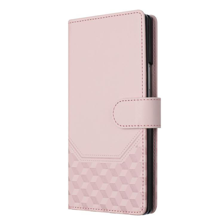 For Samsung Galaxy Z Fold7 5G Honeycomb Embossing RFID Leather Phone Case