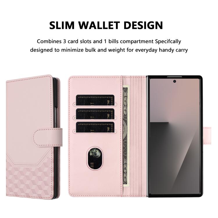 For Samsung Galaxy Z Fold7 5G Honeycomb Embossing RFID Leather Phone Case