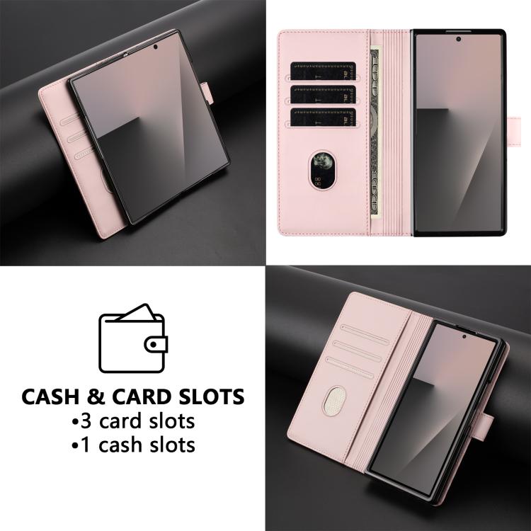 For Samsung Galaxy Z Fold7 5G Honeycomb Embossing RFID Leather Phone Case
