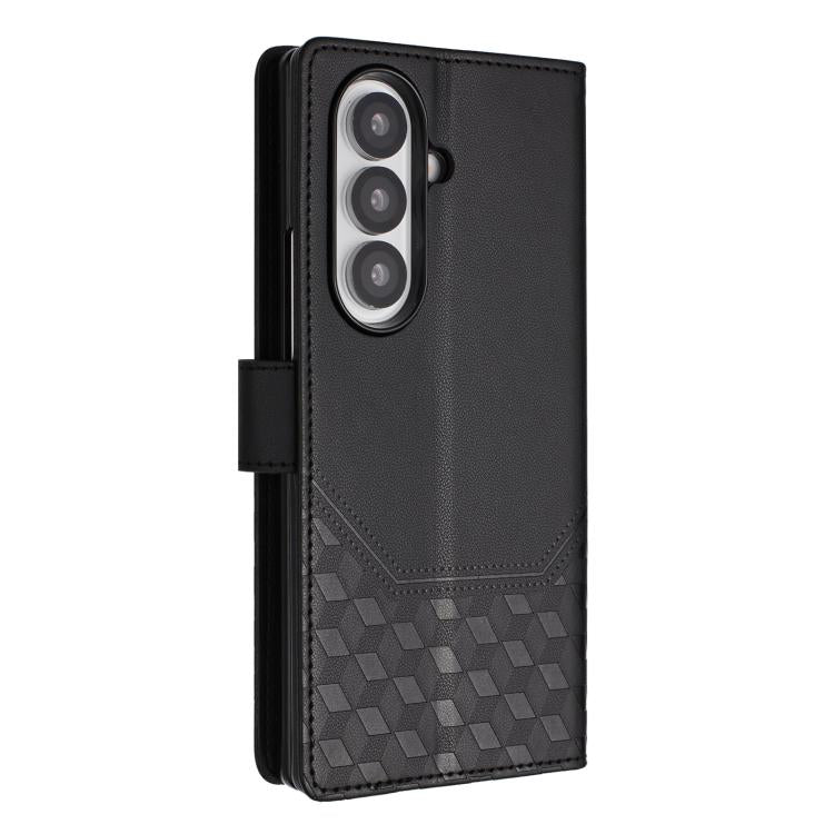 For Samsung Galaxy Z Fold7 5G Honeycomb Embossing RFID Leather Phone Case
