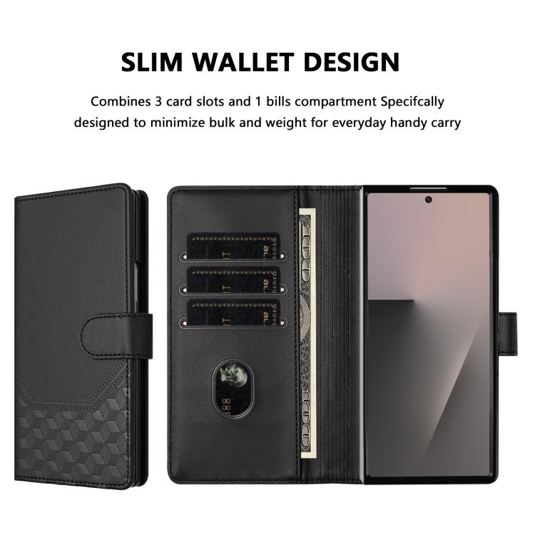 For Samsung Galaxy Z Fold7 5G Honeycomb Embossing RFID Leather Phone Case