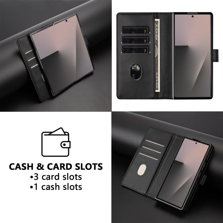 For Samsung Galaxy Z Fold7 5G Honeycomb Embossing RFID Leather Phone Case