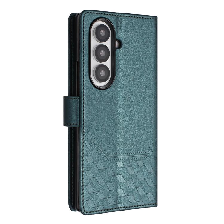 For Samsung Galaxy Z Fold7 5G Honeycomb Embossing RFID Leather Phone Case