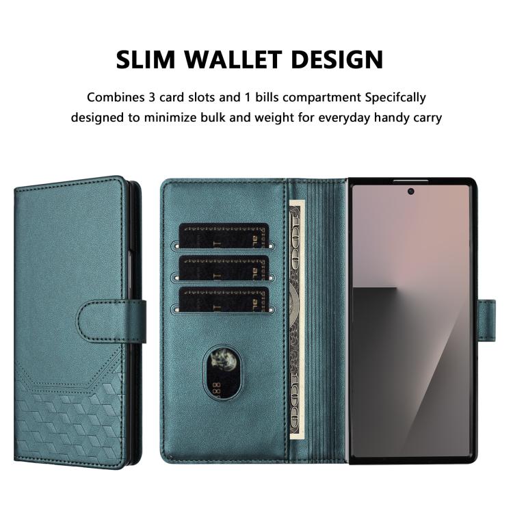 For Samsung Galaxy Z Fold7 5G Honeycomb Embossing RFID Leather Phone Case