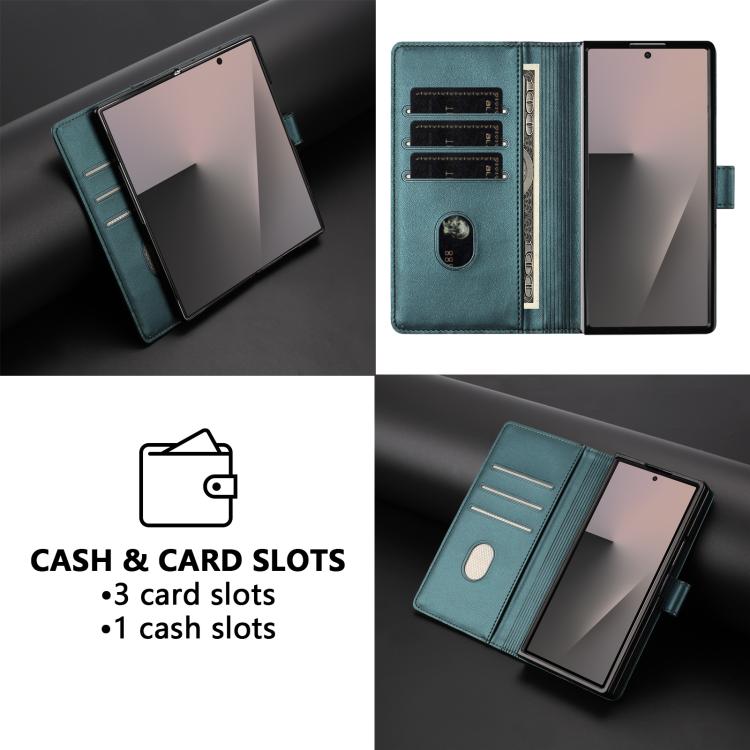 For Samsung Galaxy Z Fold7 5G Honeycomb Embossing RFID Leather Phone Case