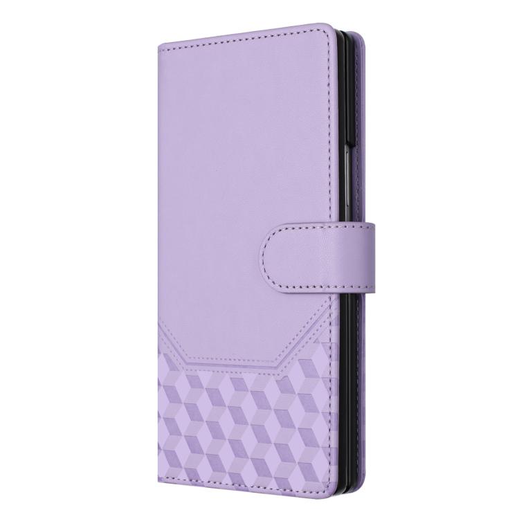 For Samsung Galaxy Z Fold7 5G Honeycomb Embossing RFID Leather Phone Case
