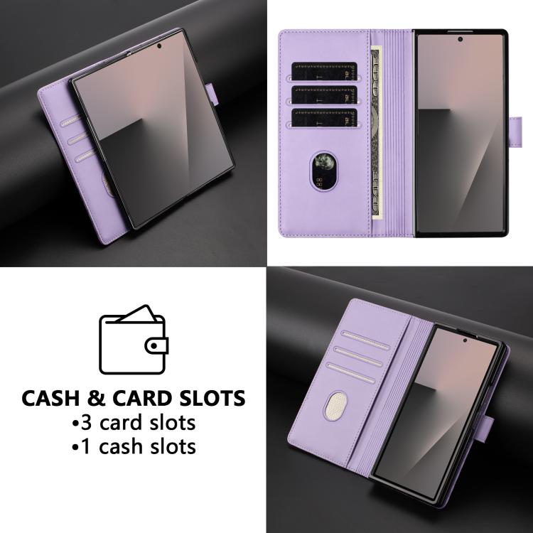 For Samsung Galaxy Z Fold7 5G Honeycomb Embossing RFID Leather Phone Case