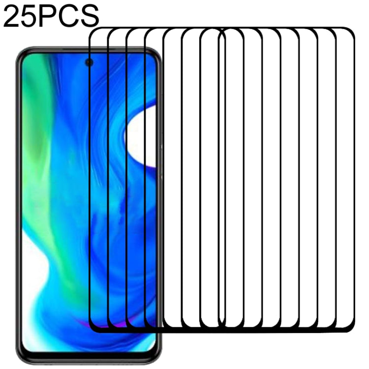 For Xiaomi Poco M2 Pro 25 PCS Full Glue Full Screen Tempered Glass Film