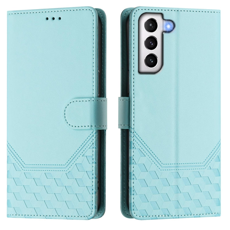 For Samsung Galaxy S21 5G Honeycomb Embossing RFID Leather Phone Case