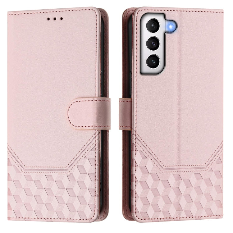 For Samsung Galaxy S21 5G Honeycomb Embossing RFID Leather Phone Case