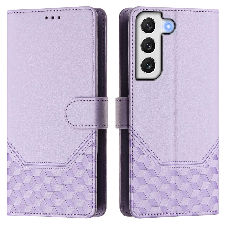 For Samsung Galaxy S21 FE 5G Honeycomb Embossing RFID Leather Phone Case