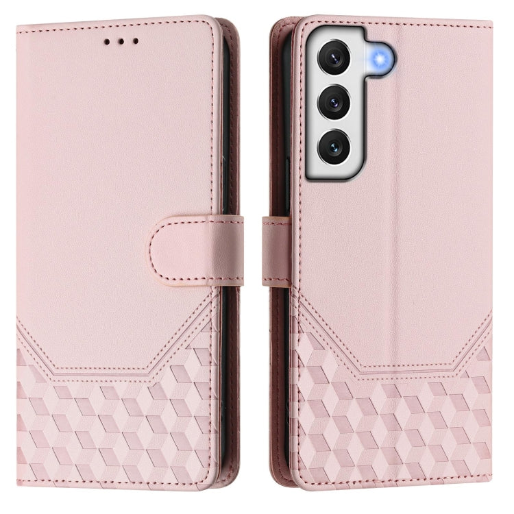 For Samsung Galaxy S22+ 5G Honeycomb Embossing RFID Leather Phone Case