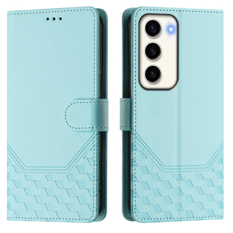 For Samsung Galaxy S23 5G Honeycomb Embossing RFID Leather Phone Case