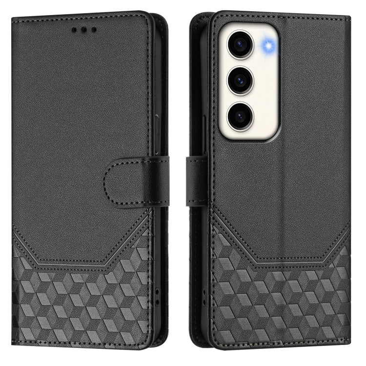 For Samsung Galaxy S23 5G Honeycomb Embossing RFID Leather Phone Case