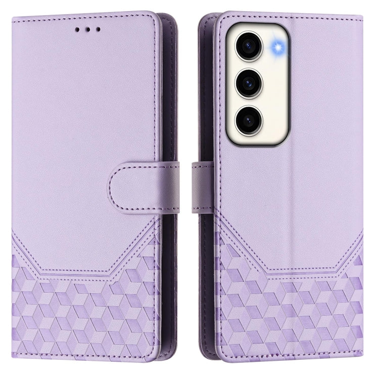 For Samsung Galaxy S23 5G Honeycomb Embossing RFID Leather Phone Case