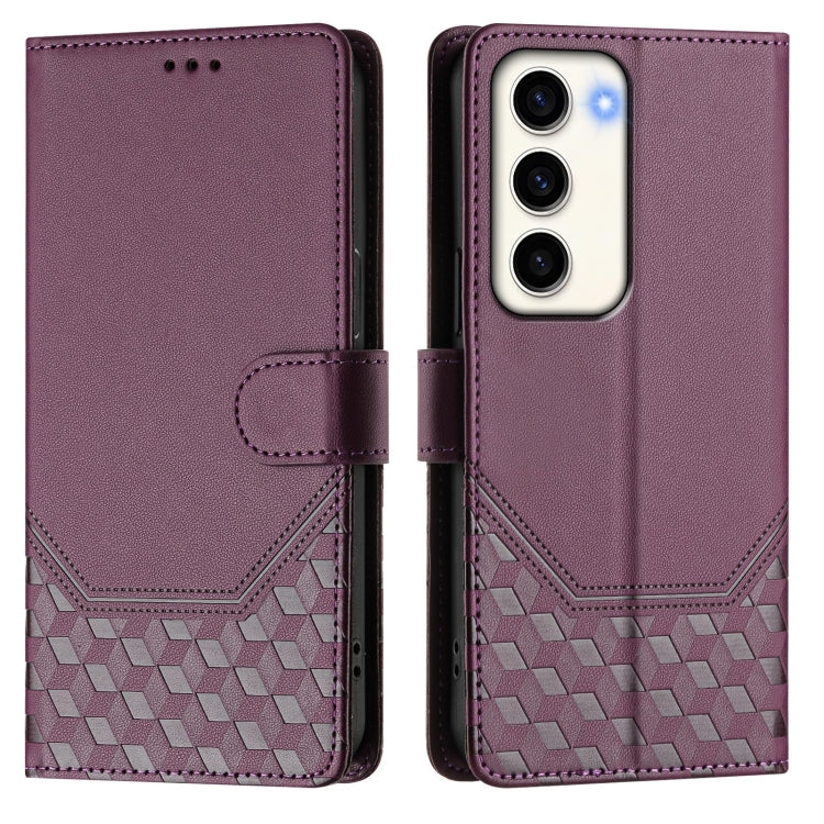 For Samsung Galaxy S23 5G Honeycomb Embossing RFID Leather Phone Case