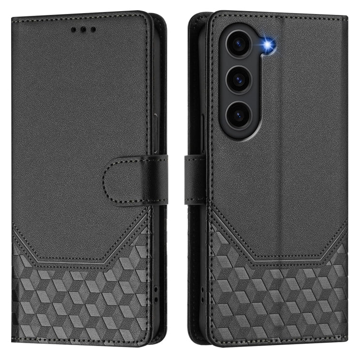 For Samsung Galaxy S23 FE 5G Honeycomb Embossing RFID Leather Phone Case