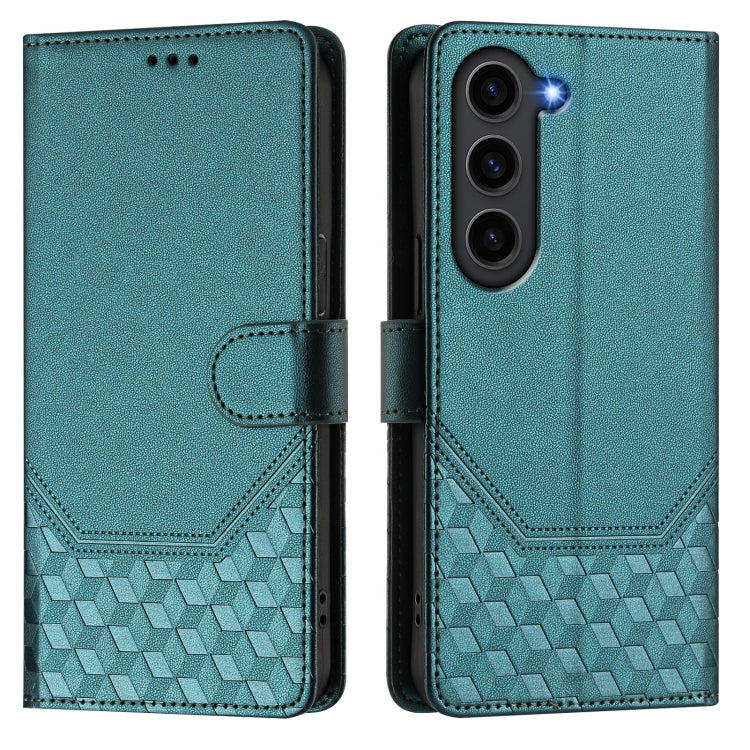 For Samsung Galaxy S23 FE 5G Honeycomb Embossing RFID Leather Phone Case