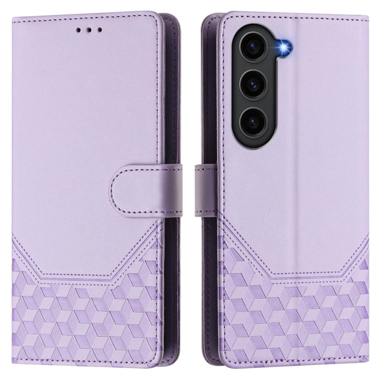 For Samsung Galaxy S23 FE 5G Honeycomb Embossing RFID Leather Phone Case