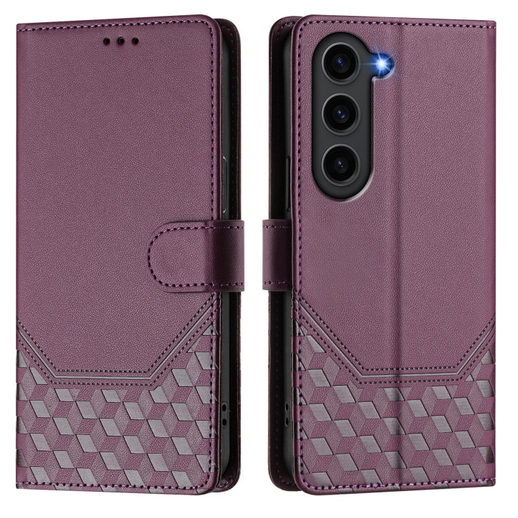 For Samsung Galaxy S23 FE 5G Honeycomb Embossing RFID Leather Phone Case