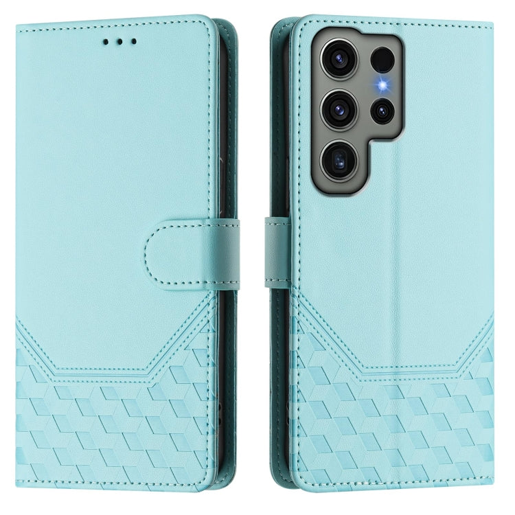 For Samsung Galaxy S23 Ultra 5G Honeycomb Embossing RFID Leather Phone Case