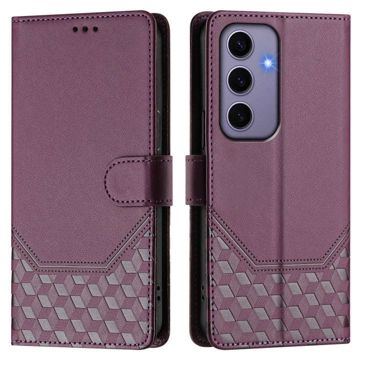 For Samsung Galaxy S24 5G Honeycomb Embossing RFID Leather Phone Case