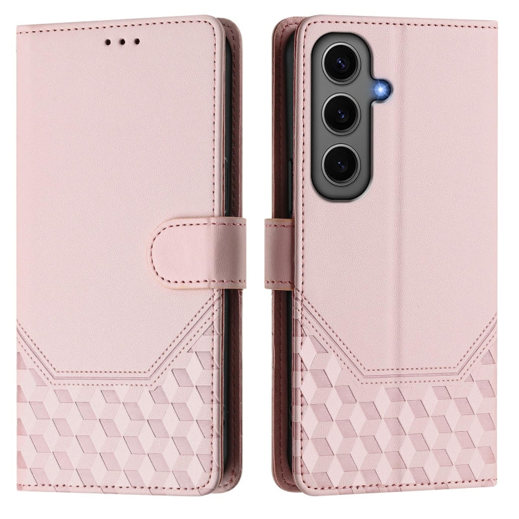 For Samsung Galaxy S24+ 5G Honeycomb Embossing RFID Leather Phone Case