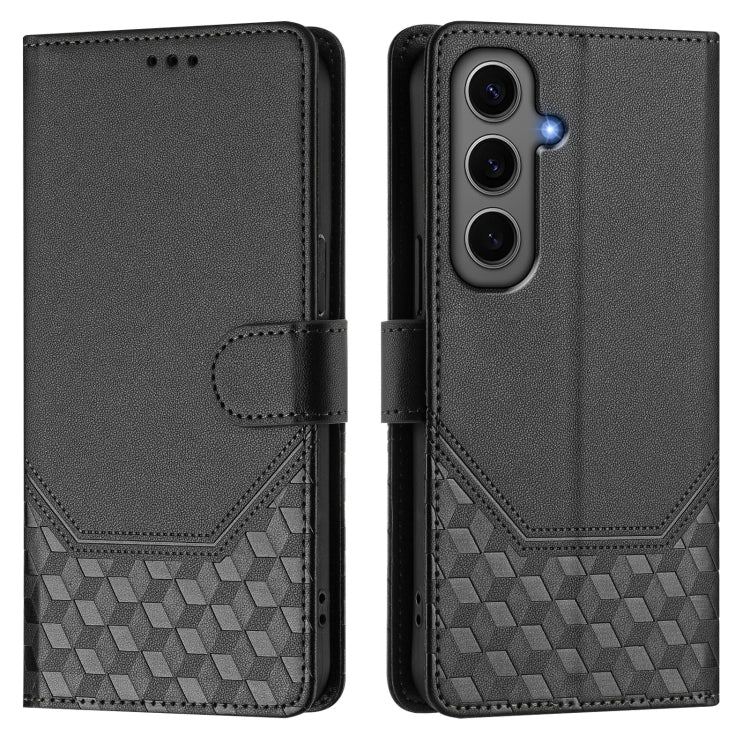 For Samsung Galaxy S24+ 5G Honeycomb Embossing RFID Leather Phone Case