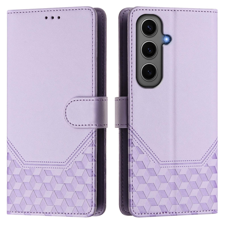 For Samsung Galaxy S24+ 5G Honeycomb Embossing RFID Leather Phone Case