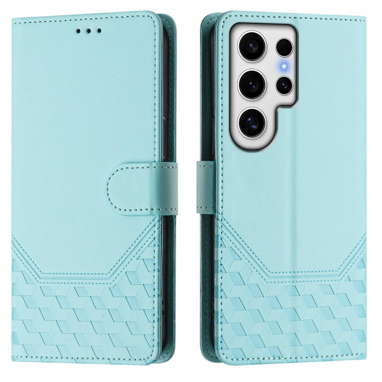 For Samsung Galaxy S24 Ultra 5G Honeycomb Embossing RFID Leather Phone Case
