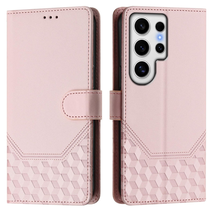 For Samsung Galaxy S24 Ultra 5G Honeycomb Embossing RFID Leather Phone Case