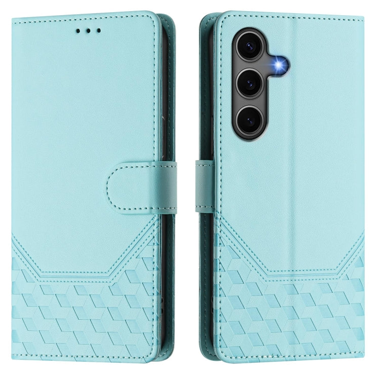 For Samsung Galaxy S25+ 5G Honeycomb Embossing RFID Leather Phone Case