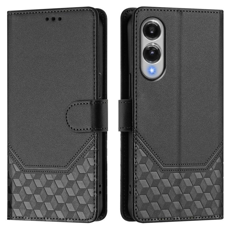 For Samsung Galaxy S25 Edge 5G Honeycomb Embossing RFID Leather Phone Case