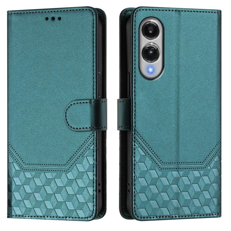 For Samsung Galaxy S25 Edge 5G Honeycomb Embossing RFID Leather Phone Case