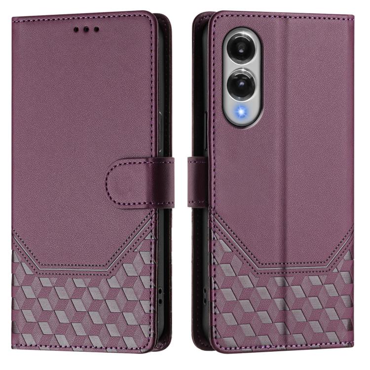 For Samsung Galaxy S25 Edge 5G Honeycomb Embossing RFID Leather Phone Case