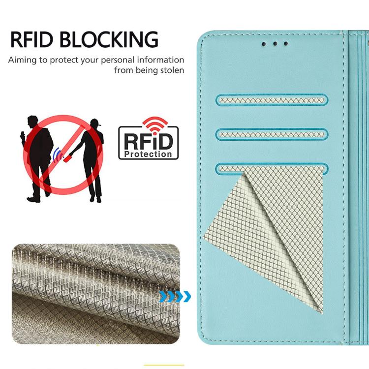 For Samsung Galaxy S26 Edge 5G Honeycomb Embossing RFID Leather Phone Case