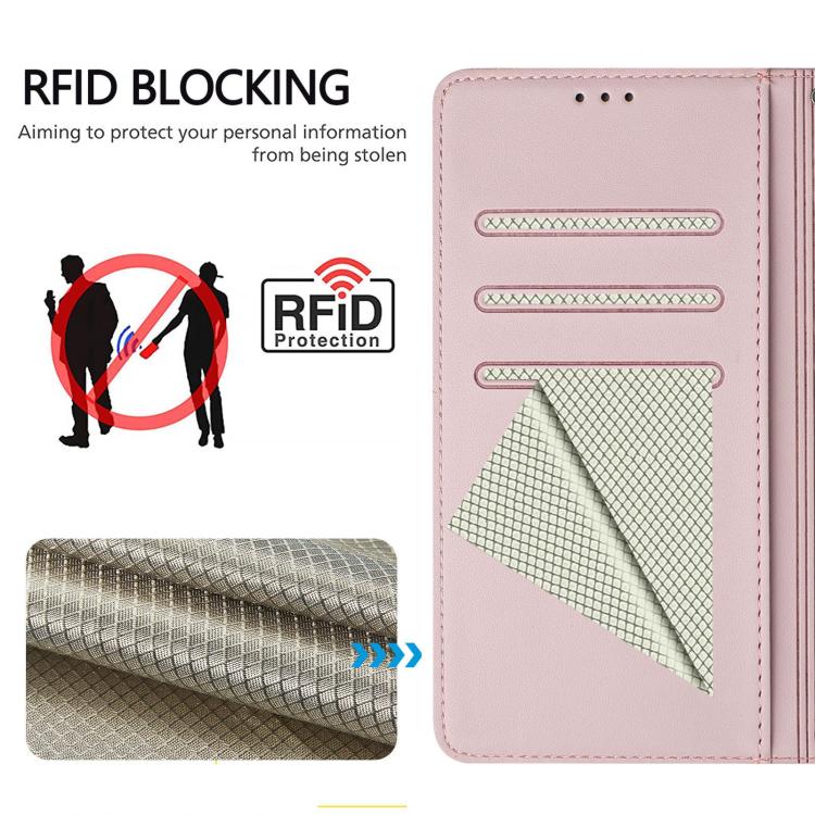 For Samsung Galaxy S26 Edge 5G Honeycomb Embossing RFID Leather Phone Case