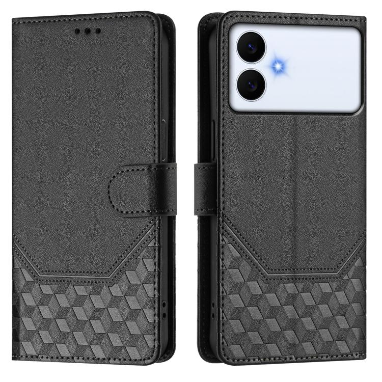 For Samsung Galaxy S26 Edge 5G Honeycomb Embossing RFID Leather Phone Case