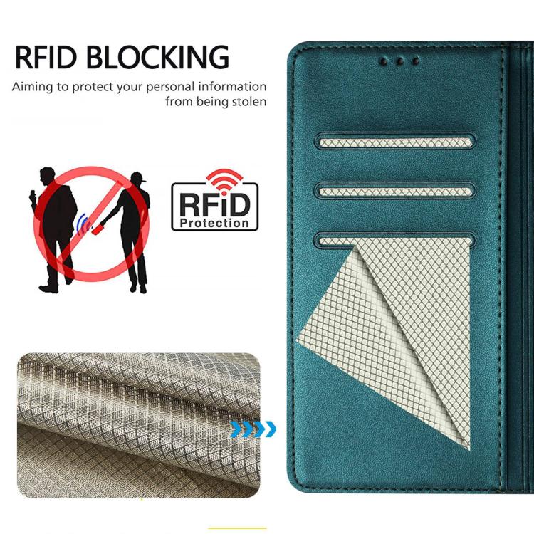 For Samsung Galaxy S26 Edge 5G Honeycomb Embossing RFID Leather Phone Case