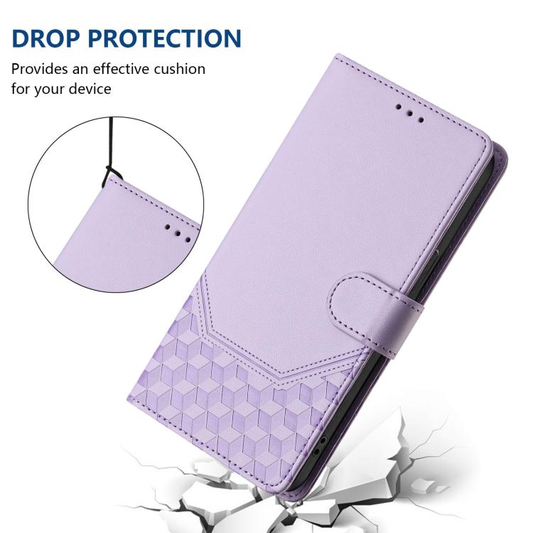 For Samsung Galaxy S26 Edge 5G Honeycomb Embossing RFID Leather Phone Case