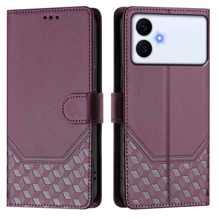 For Samsung Galaxy S26 Edge 5G Honeycomb Embossing RFID Leather Phone Case