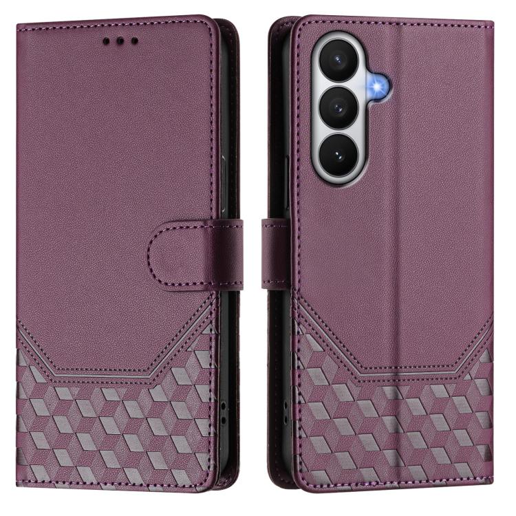 For Samsung Galaxy S26 5G Honeycomb Embossing RFID Leather Phone Case