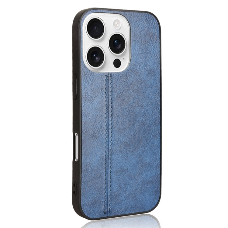 For iPhone 16 Pro Cow Pattern Sewing Back Cover Phone Case
