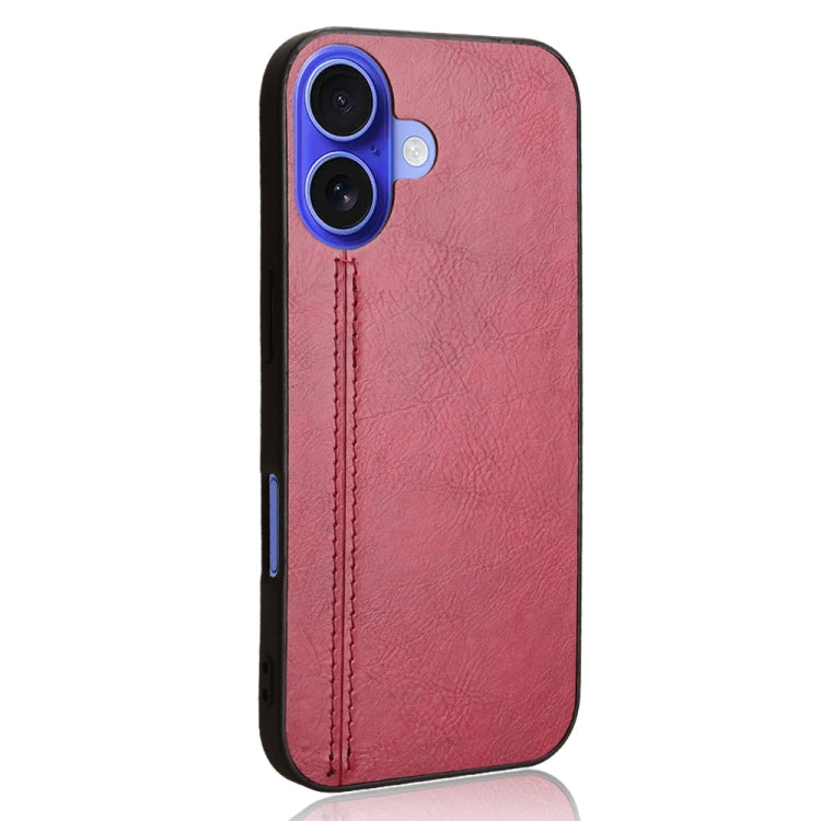 For iPhone 16 Plus Cow Pattern Sewing Back Cover Phone Case