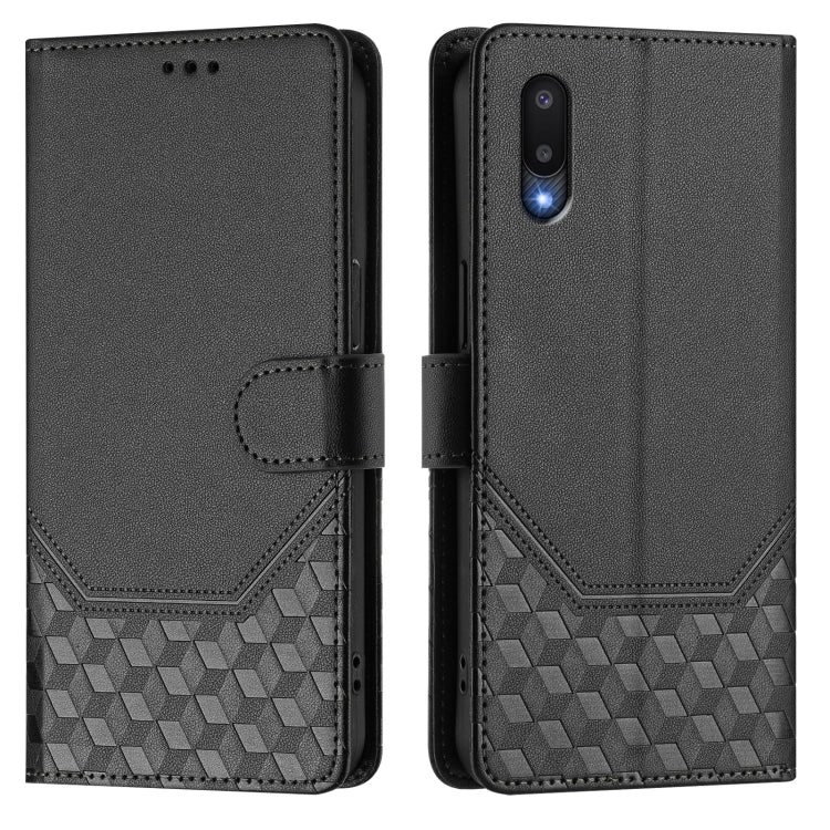 For Samsung Galaxy A02 / M02 Honeycomb Embossing RFID Leather Phone Case