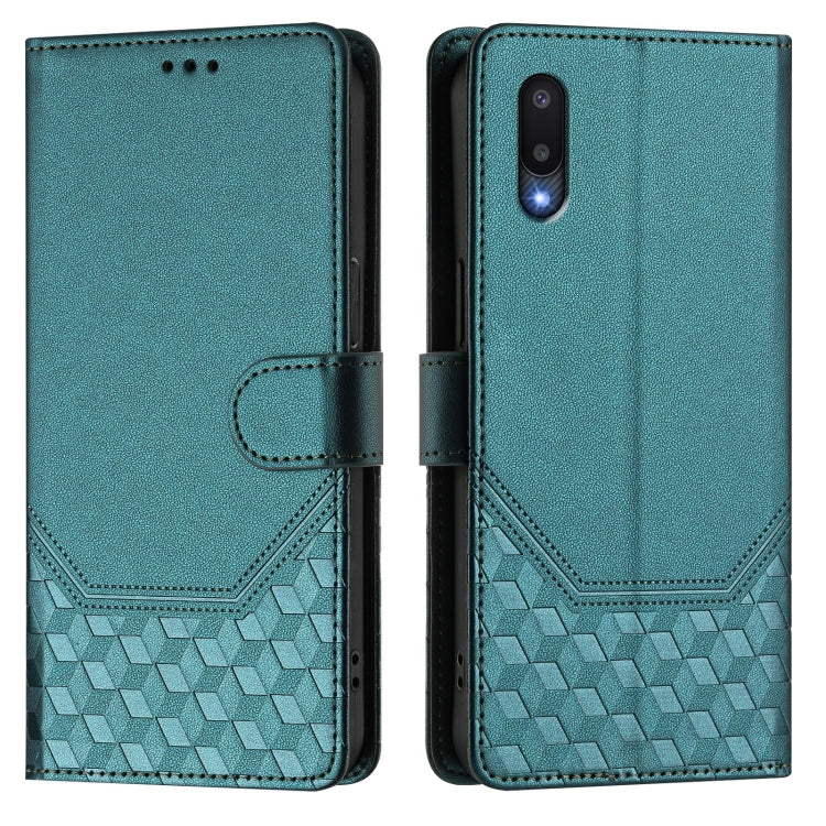 For Samsung Galaxy A02 / M02 Honeycomb Embossing RFID Leather Phone Case