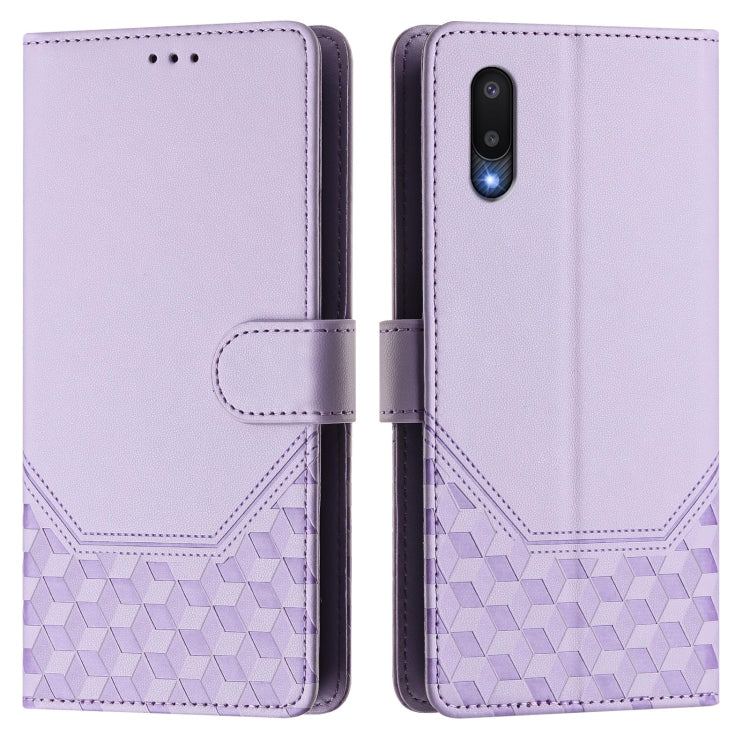 For Samsung Galaxy A02 / M02 Honeycomb Embossing RFID Leather Phone Case
