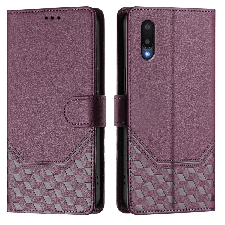 For Samsung Galaxy A02 / M02 Honeycomb Embossing RFID Leather Phone Case