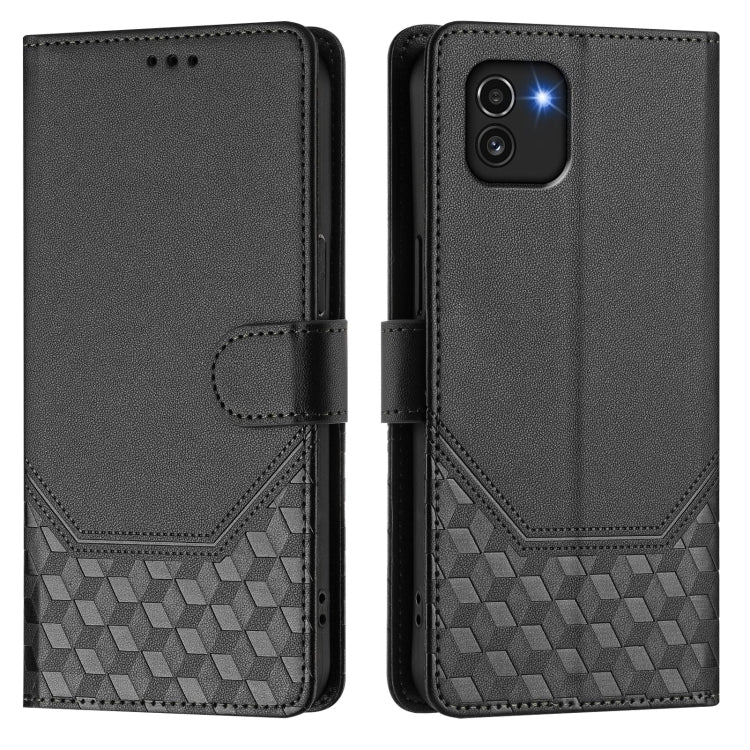 For Samsung Galaxy A03 164mm Honeycomb Embossing RFID Leather Phone Case