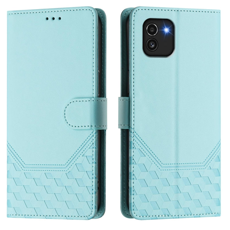 For Samsung Galaxy A03 166mm Honeycomb Embossing RFID Leather Phone Case